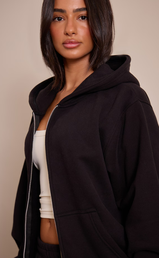 SARAWI Petite Black Zip Hoodie